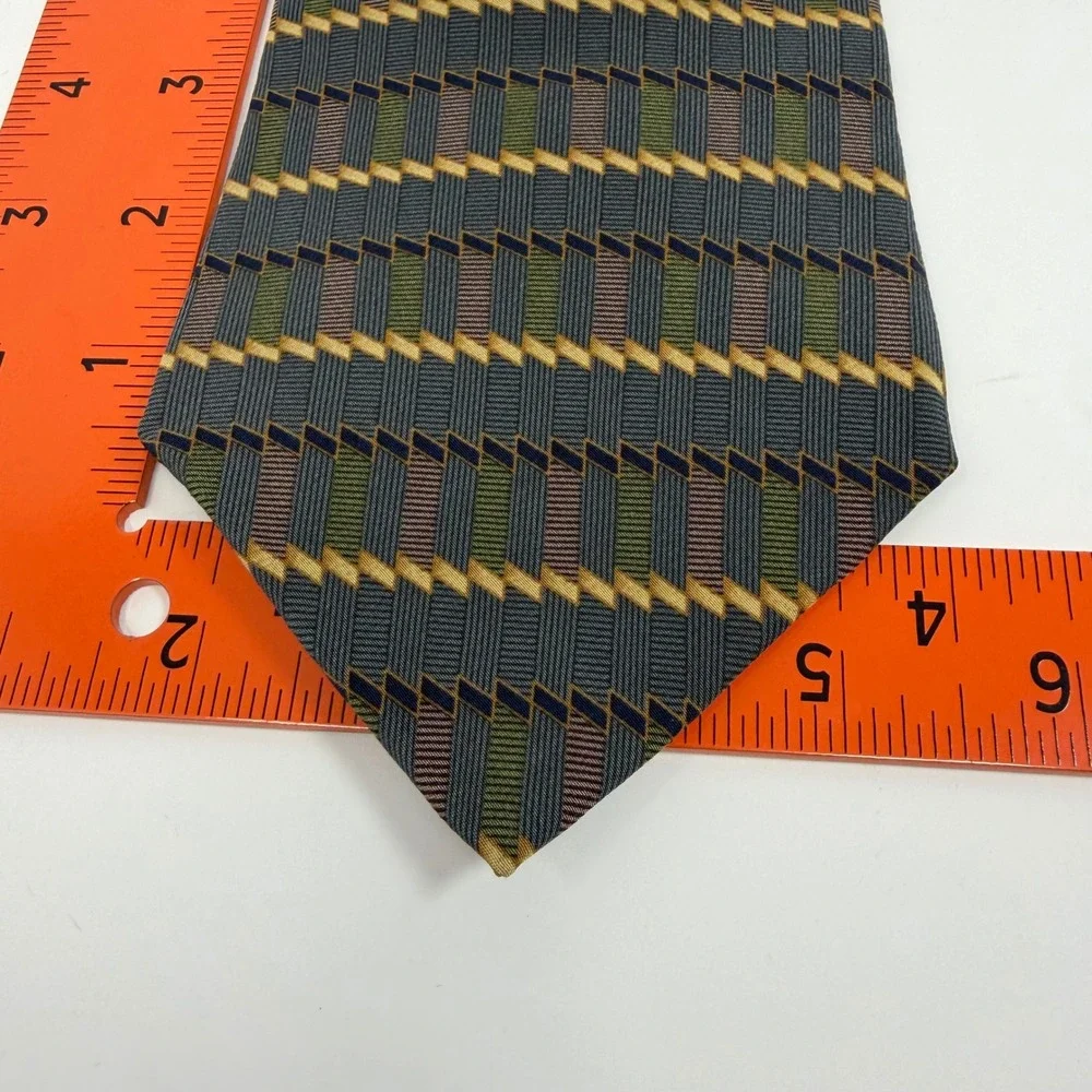 Bill Blass Black Label Silk Tie Geometric Pattern Men's Necktie‎